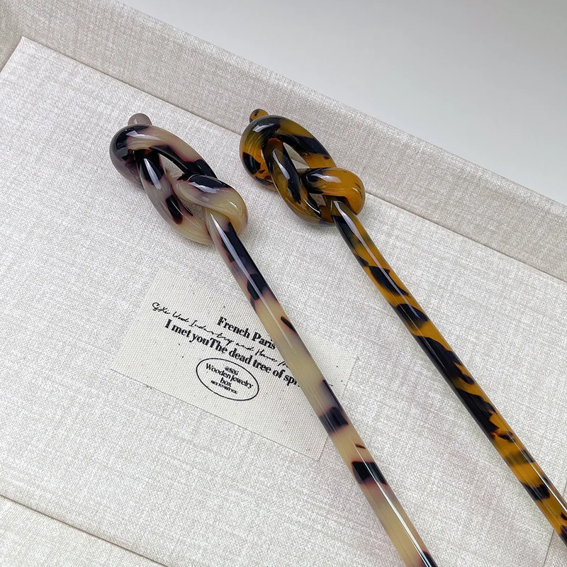 New Design Hair Chopsticks Accessories Hair Sticks Acetate Tortoiseshell Marble Hair Bun Sticks Chinese