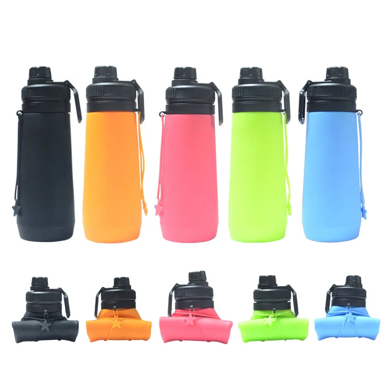 Space-saving Water Bottle Outdoor Travelling Portable Safe Materials Collapsible Silicone Bottle