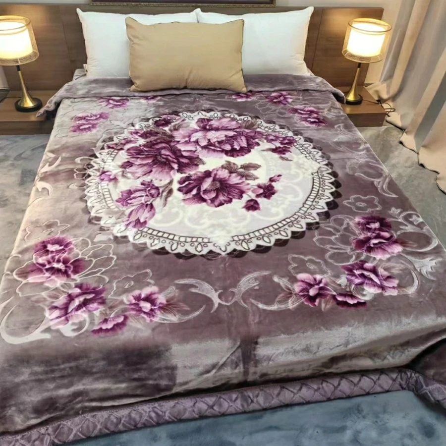 Customizable Raschel Mink Blanket Soft Cozy Winter American-Style Multi-Size Queen Baby Solid Pattern Portable for Sleep China