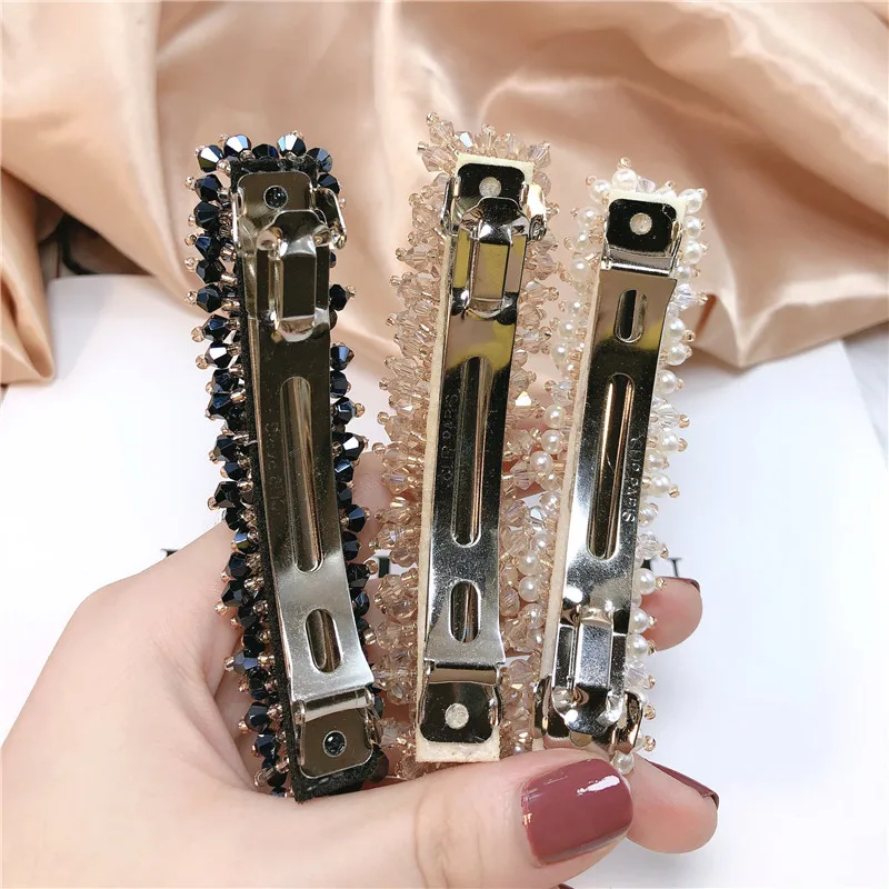 YANYE Classic Hand Beaded Pearl Crystal French Barrtte Spring Clip Hairpin Clip Hair Accessories