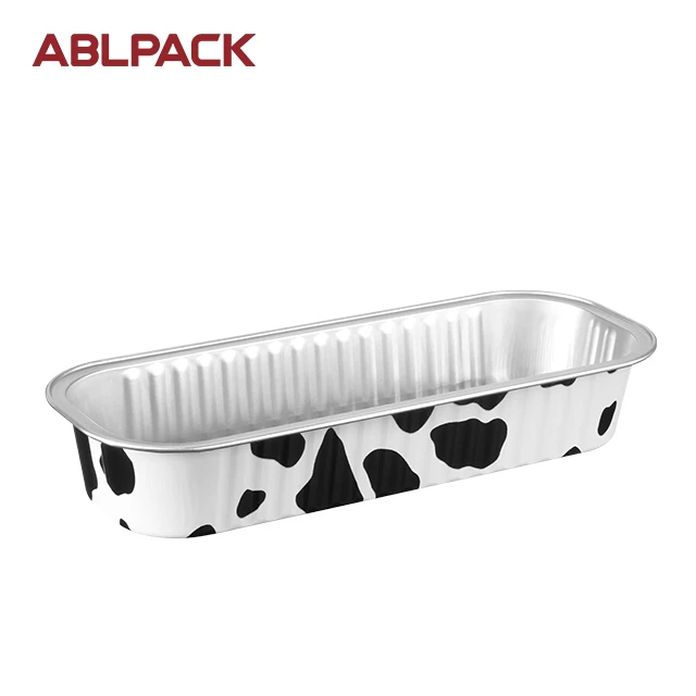 Disposable Rectangle printed Aluminum Foil pancake durian Bakery mould Container Food Grade packaging Safe microwave oven