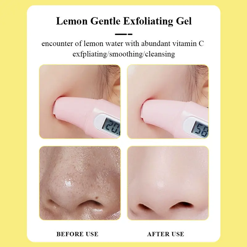 Custom LOGO Lemon Exfoliating Cleanser Skincare Purifying VC Face Wash Clear Pore VC Facial Peeling Gel