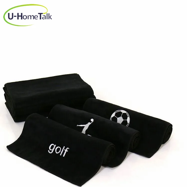 U-HomeTalk UT-MF099 Black Hairdressing Microfiber Towel Microfiber Towel for Barber Shop and Beauty Salon Custom LOGO
