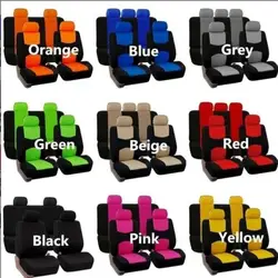 Car Seat Covers Full Cover Universal fit Car Truck SUV Van Hot Stamp Breathable Rear Bench Split Polyester Fabric