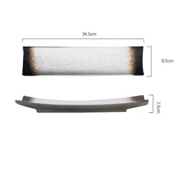 Color Changing  Ceramic Rectangle Dessert Jewelry Plate Dish Salad Storage Tray