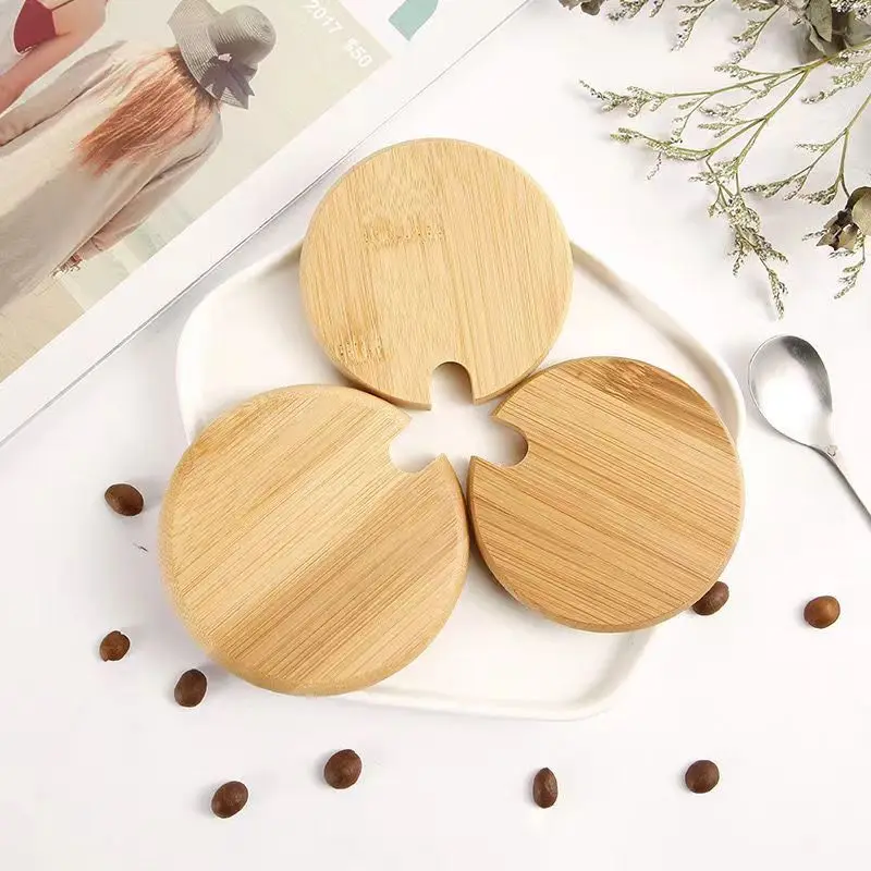 Ceramic Cup Lid Spoon Mugs Set With Dustproof Wood and Bamboo Lids Soup Porcelain Glass Coffee Mugs American Style HANDGRIP