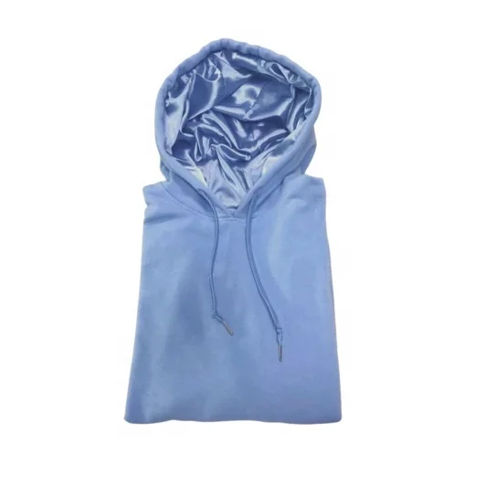 Color Block Lined Pullover Hoodie With Satin Hood Multicolor Blank Satin Lined Hoodie Gray Sweatshirt HOT SLAES