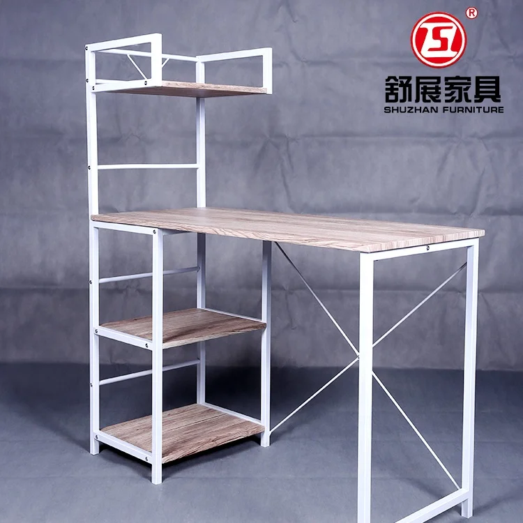 Dining room Fabric Folding Padded computer desk  Stack able  Fold able for office With book shelf metal Leg indoor  desk