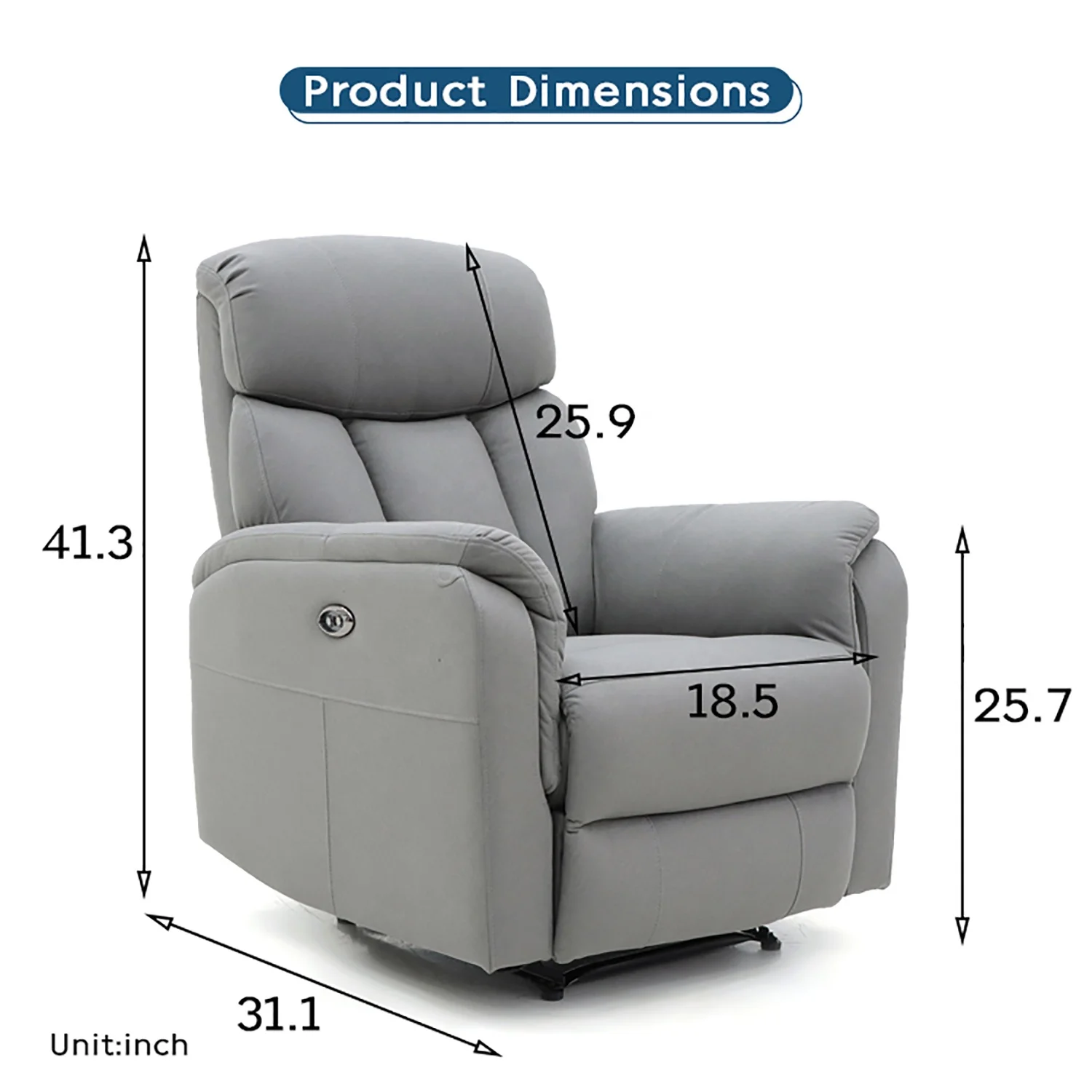 Geeksofa Factory Wholesale Lazy Boy Modern Microfiber Fabric Power Electric Recliner Chair with Massage and Heat for Living Room