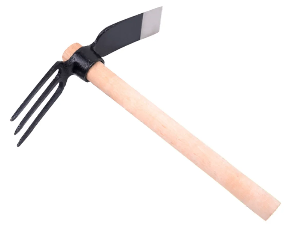 farm wood handle back rotary hoe household Tiller Tools Double Head Agricultural garden and gardening tool  Small hoe for sale