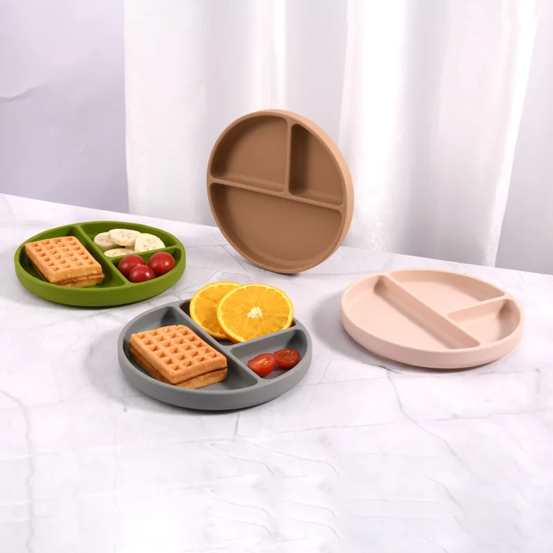 Food Grade Silicone Irregular One-piece Silicone Baby Feeding Bowls Dishes Silicone Baby Plate