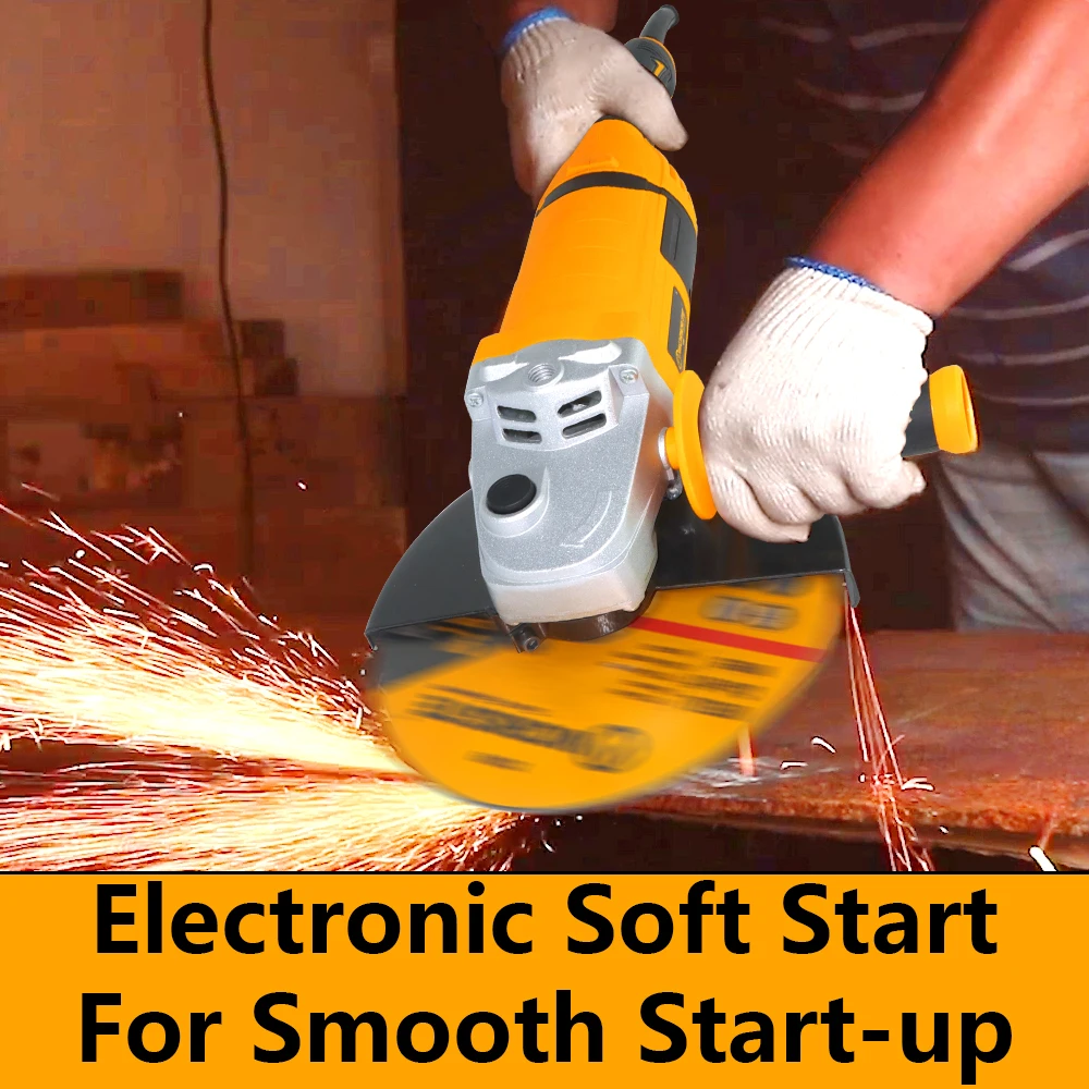 WORKSITE Customized Heavy Duty Angle Grinders 230mm Metal Cutting Disc Variable Professional Angle Grinder 9inch Electric 2000W