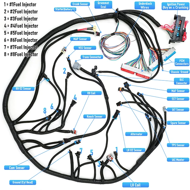 LS SWAPS 4L60E DBC Harness Independent LS1-4L60E Drive Cable Universal Engine Harness Suitable For LS1 4.8 5.3 6.0 Vortec engine