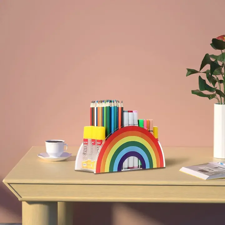 Wholesale Multi-Function Plastic Pen Holder Colorful Desktop Organizer Storage Box