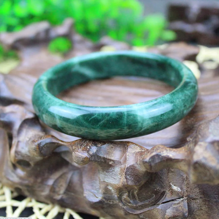Green jadeite jade bracelet A Grade Classic shape natural gemstone jadeite bracelet jade round fashion bracelet JADE Bangles