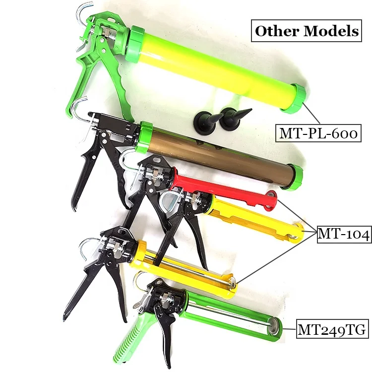 Heavy Duty Hand Tool Drip Free Revolving Barrel manual  Caulking Gun with Silicone Clear Smooth Pin