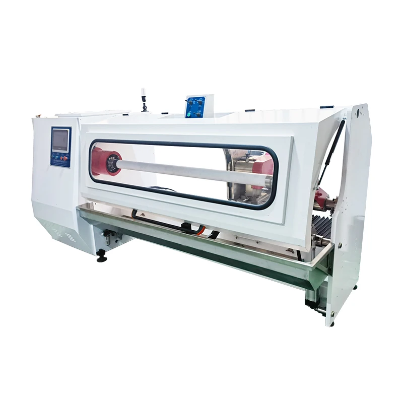 Automatic adhesive tape log roll cutting machine
