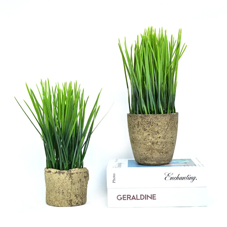 Artificial factory Plastic Green Shrubs Wheat Grass bonsai plant for sale MY823
