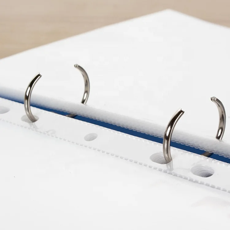 Customizable Office File Folder 2/3/4-Hole Ring Binder A4 Metal Clip School Office Made Durable PP