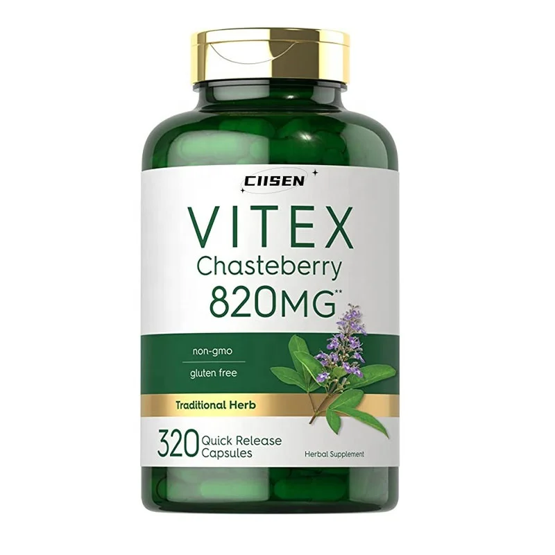 Herbal Supplements Vitex Chasteberry Vitex Agnus Castus Fruit 820mg softgel capsules Supports Hormone Balance for Women