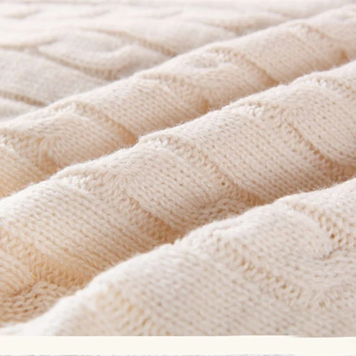 Custom super soft heavy bed wool 100% cotton linen kids weighted chunky knit throw blanket for winter autumn