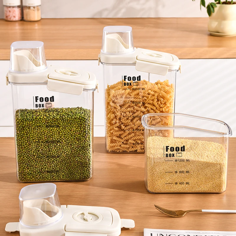 Large capacity storage double seal portable handle easy to carry clear jar sealing refrigerator crisper bin