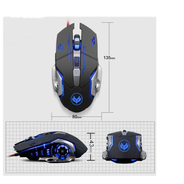 For AULA S20 wired led ergonomic optical desktop computer laptop office gaming mice pc game usb mouse