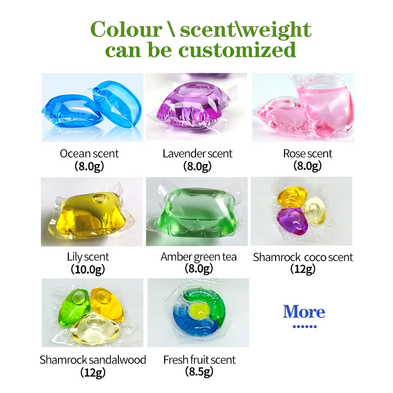3 In 1 Scented Softener Colorful High Efficiency Laundry Detergent Pods For Clothes Washing