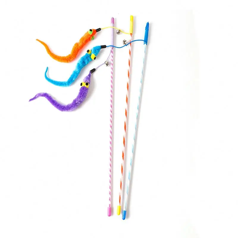 Factory direct new funny cat stick replacement head caterpillar funny cat stick pet toy