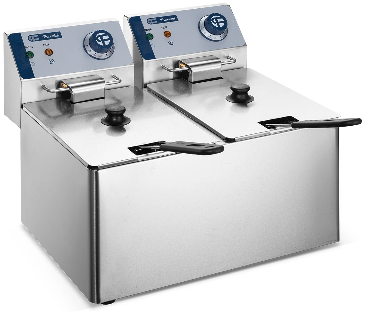 Продажа на складе 8 л электрическая 2 бака двойные картофельные чипсы куриная фритюрница для магазина быстрого питания