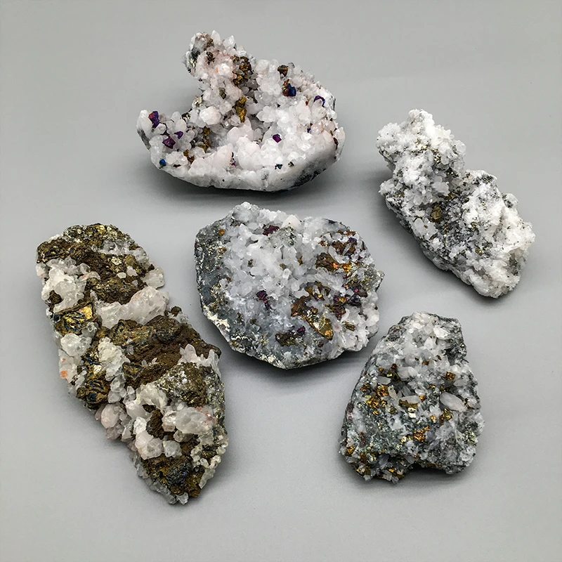 Beautiful Natural Rock Chalcopyrite Crystal Cluster Rough Pyrite Mineral Specimen crystal colourful copper for decoration