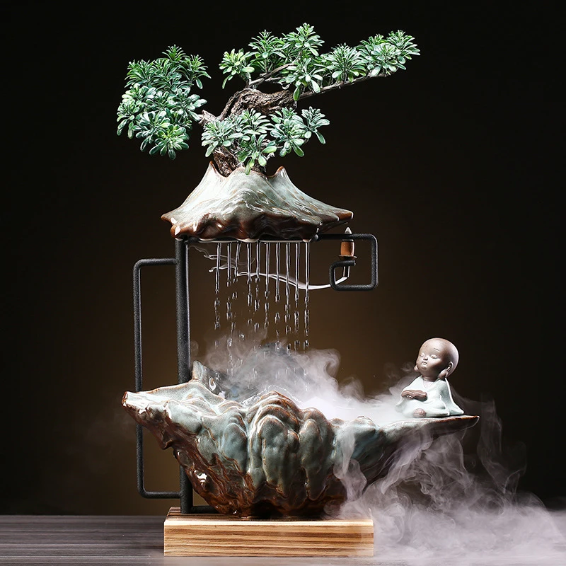 Flowing water ornaments home creative fountain living room office desktop porch for new home opening gift