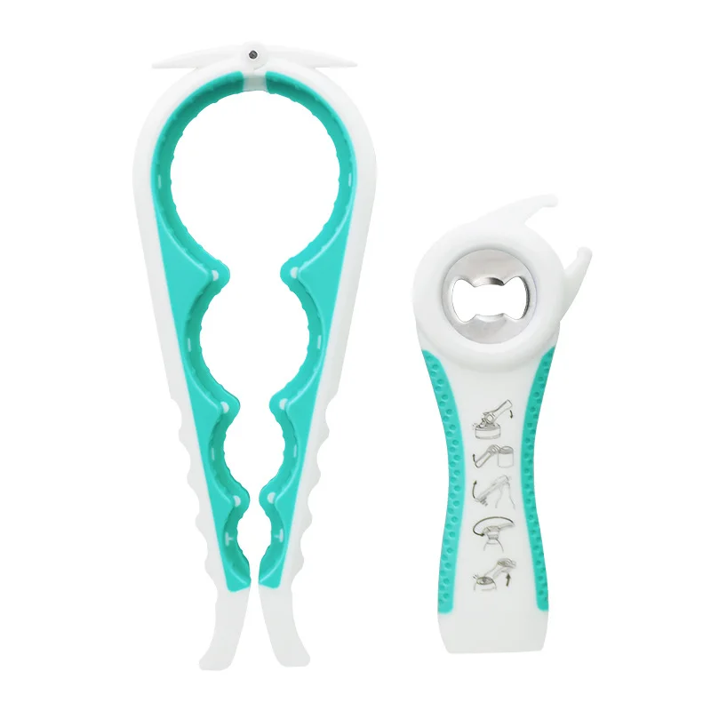 New Design Colorful Nonslip Handles 5 in 1 Multi Function Jar Opener Can Opener Bottle Opener Kit for Weak Hands