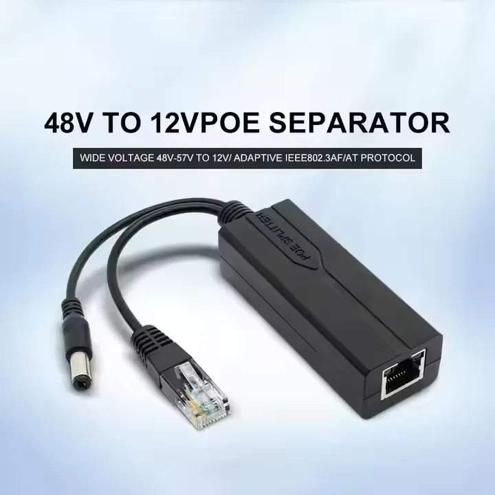 Low Price Standard 12V 1.2A Non-Isolation Type 100Mbps Poe Splitter 48V To 12V Network Camera Cable Power Supply Module