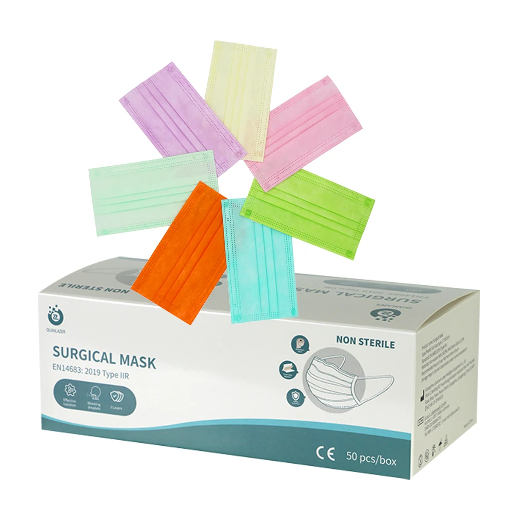 
wholesale surgical mask colorful New fashionable disposable surgical face mask manufacturer 