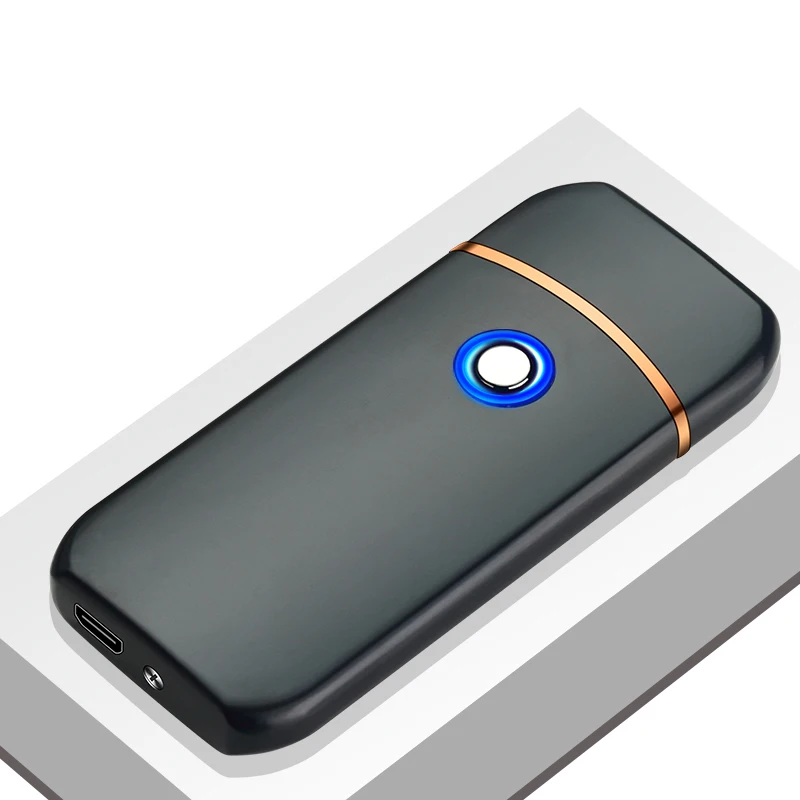 Hot Touch Induction Double Side Lighter USB Rechargeable Windproof Electronic Lighter Ultra Thin Cigarette Lighter
