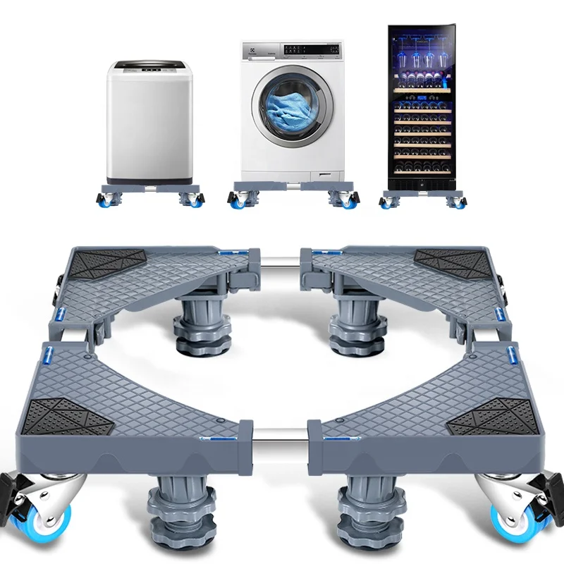 movable adjustable washing machine riser with wheels