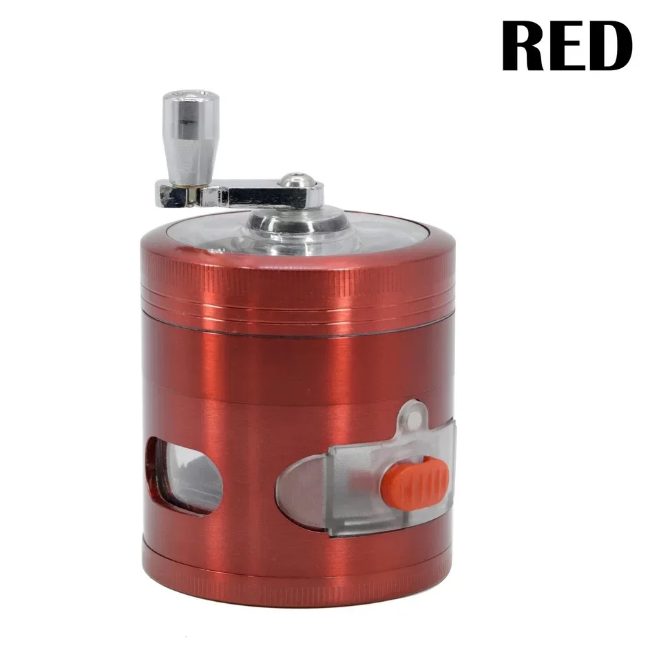 G-006 63mm Drawer Hand Crank Herb Grinder Crusher Smoking Accessory Zinc Alloy Dry Herb Grinder with Handle