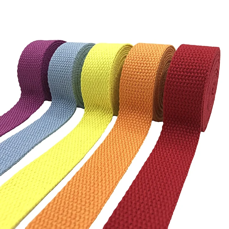 37 Years Factory  Cotton Webbing Belt Braided Woven Cotton Tape Soft  20mm 25mm 32mm 38mm 50mm Cotton  Webbing