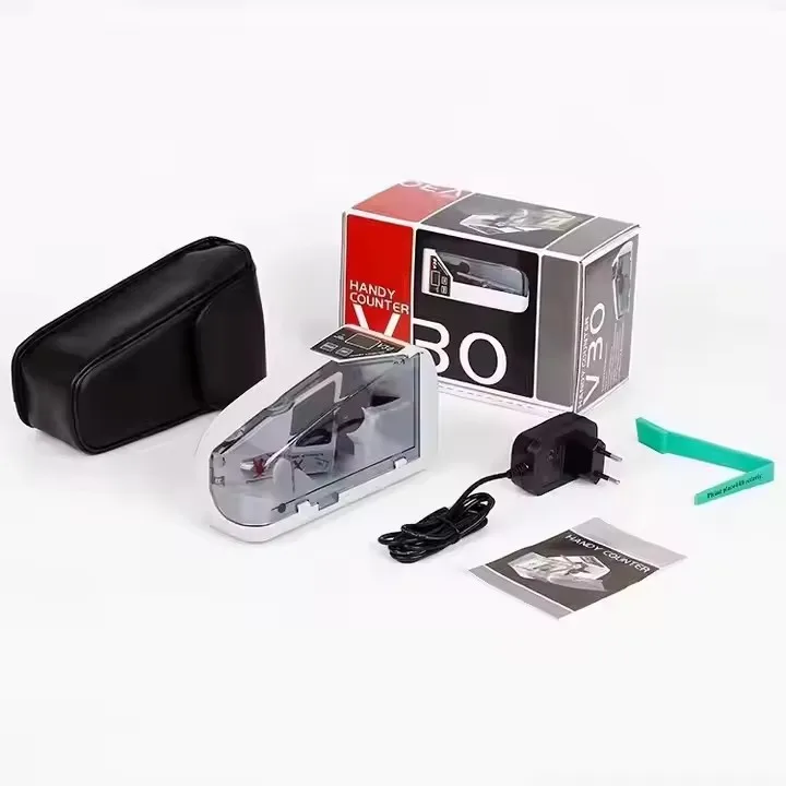 Удобный Мини-счетчик денег V30 с кожаным чехом