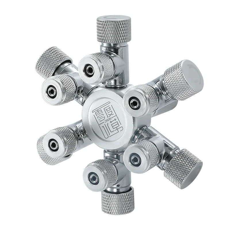 ZRDR Aquarium Tank co2 splitter Tube Pipe Line Multi way Control Valve