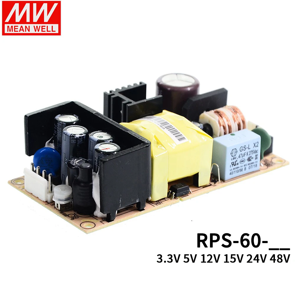 MeanWell RPS-60-5 5V DC Power Supply for Medical Device Switching Power Supply in Taiwan