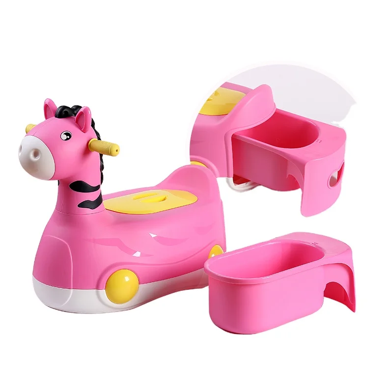 Новый дизайн, горячая распродажа, портативный стул для детского туалета с животными и пони, стул для обучения горшку для детей