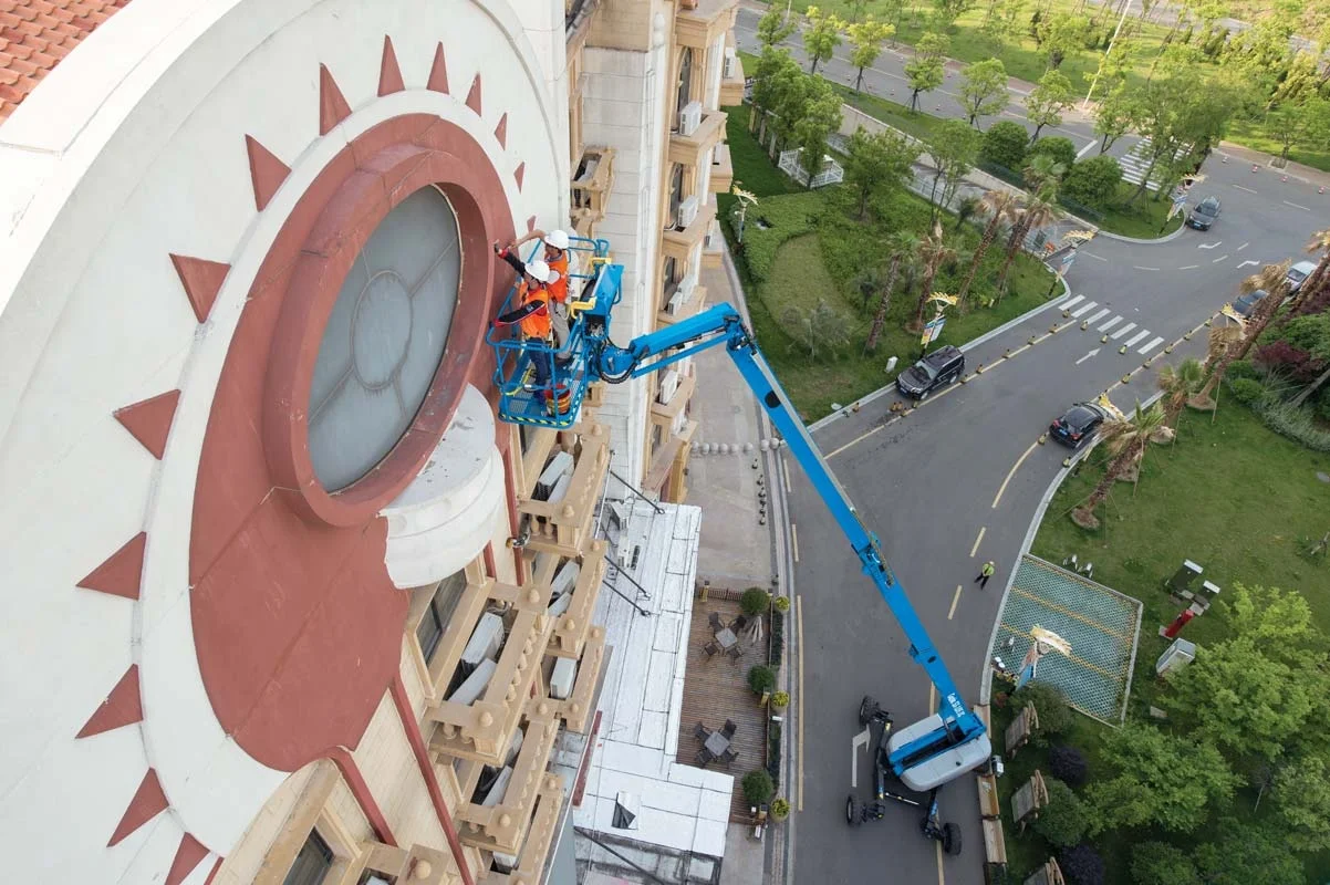 Mobile Trailer mounted street light spider boom lift aerial suspended scaffolding platform