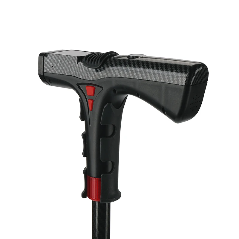 smart walking cane for elder outdoor hiking 4g gps walking stick with two way call and heart rate monitoring