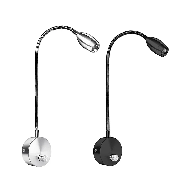 Touch Control Dimmable Flexible LED Wall Light modern Bed Study gooseneck Room Bedside Reading Wall Lamp 3W