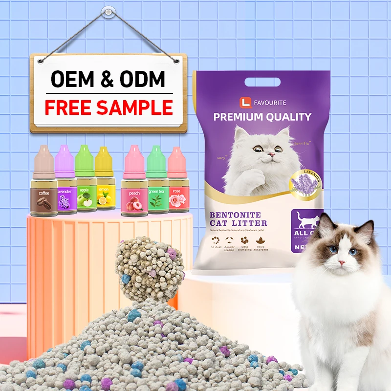 Custom 10L Lemon Apple Lavender Odor Dust Free ARENA PARA GATOS Strong Clumping Colorful Premium Bentonite Cat Litter Sand