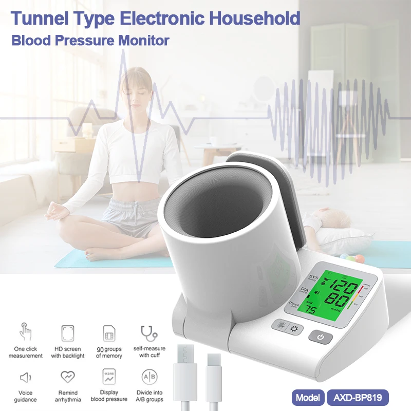 New Digital Sphygmomanometer Blood Pressure Machine Benchtop Tensiometer Armband Pulse Tensiometro Tunnel Blood Pressure Monitor
