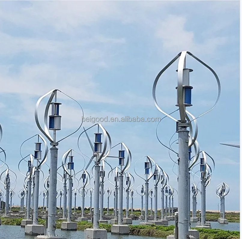 Q-type vertical axis maglev generator aluminum alloy blades 100W-500W factory low-cost renewable wind energy solar complementary