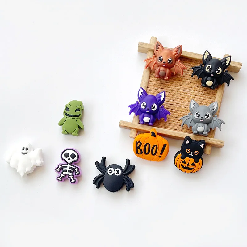 Manufacture Halloween Bat pumpkin Beads Resin Ornaments Jewelry Decoration Accessories Festival Gifts Crafting Charms